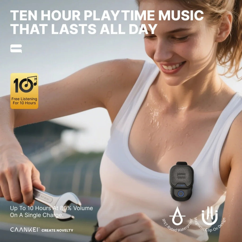 Wearable Bluetooth Speaker IPX7 Waterproof Portable Speakers Outdoor Sport Clip-On Microphone Speaker Calls/Music Mini Sound Box