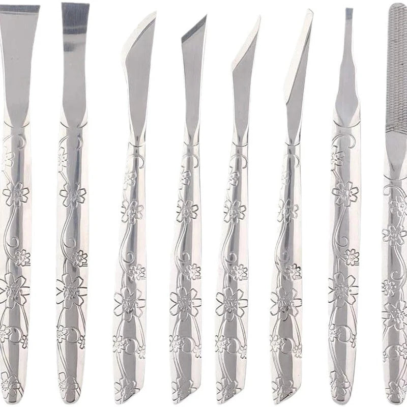 Professional Stainless Steel Manicure Pedicure Tools Set Nail Clipper Feet Scraper for Dead Skin Removal