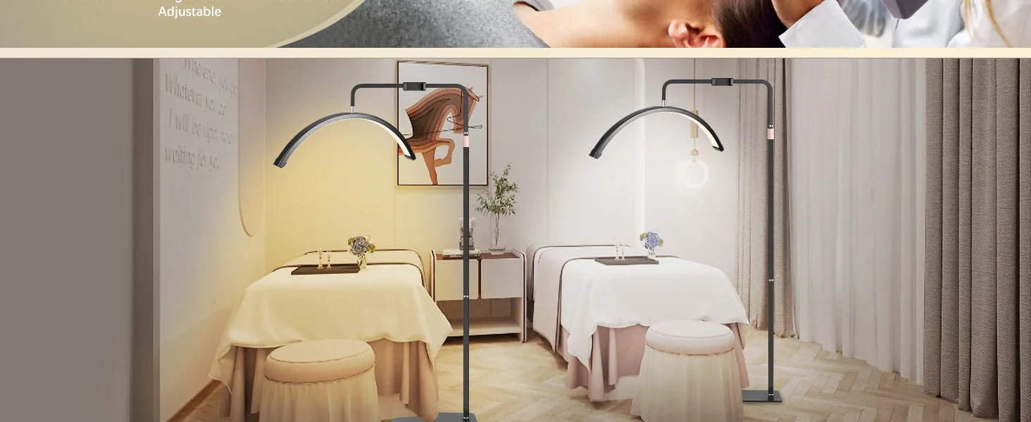 130-181CM LED Beauty Light 40W Half Moon Floor Standing Dimmable Suitable For Beauty Salon Beauty Refill Makeup Lighting