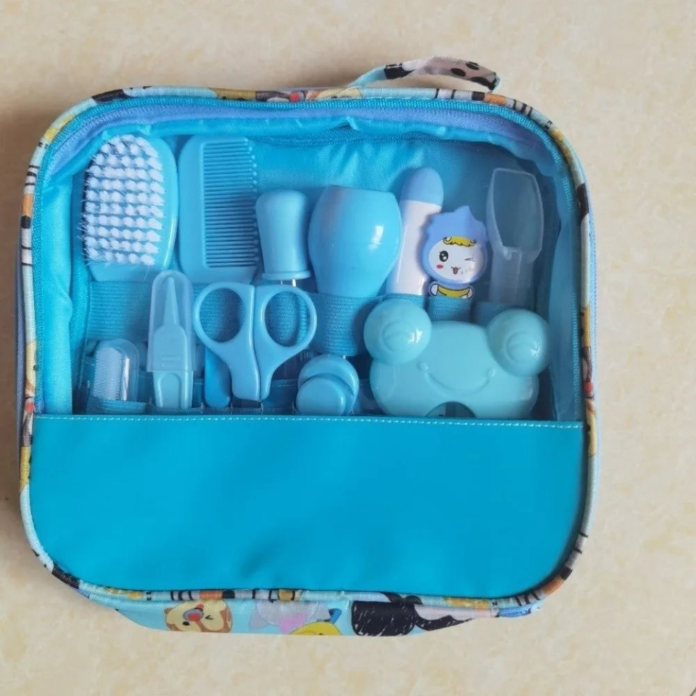 13Pcs/Set Multi-functional Baby Care Kit Nasal Aspirator Nail Clipper Baby Grooming Kit Comb Hair Wash Brush