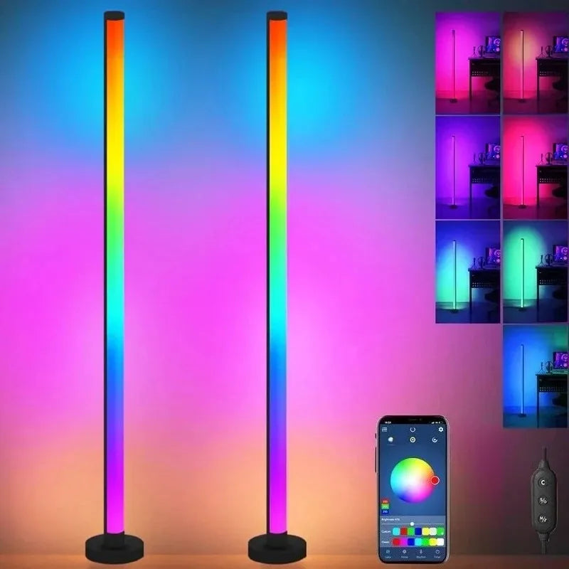 Smart LED Floor Lamp RGB Remote & APP Control Music Sync Corner Lighting Modern Mood Standing Lamp for Living Room Gaming