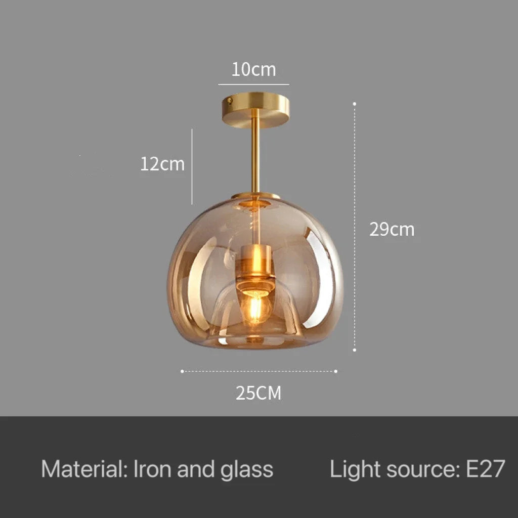 Nordic Modern Glass Ceiling Lamp Bedroom Bedside Restaurant Kitchen Bar Island  Hanging Led Chandelier Lights Indoor Lighting
