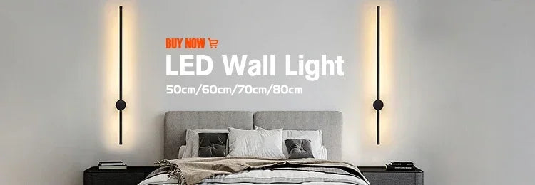 Indoor LED  long wall lamp  Nordic style Long LED Wall Light  Home Decoration Bedroom Living Room Sofa Background