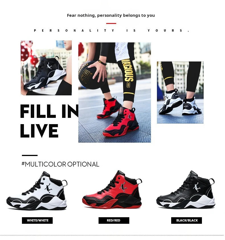 Kids Boy Breathable Basketball Woman Training Sneakers Zapatillas Men's Basketball Shoes High Top Basketball Shoes Outdoor 2025