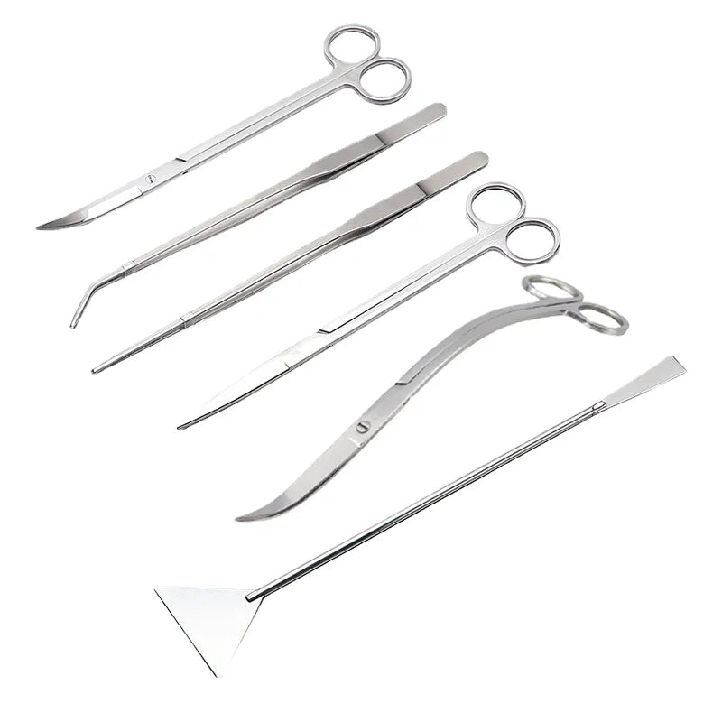 Aquarium Scissor Tools Fish Tank Tweezer Plants Wave Scissors Grass Stainless Cleaning Tools Storage Holder Aquarium Accessories