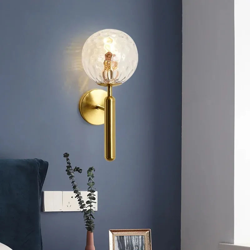Nordic bathroom mirror front light simple glass wall lamp E14 living room bedroom modern background stair hotel aisle light