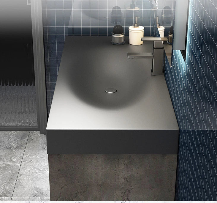 Modern Bathroom Cabinet Smart Mirror Cabinet Rock Integrated Washbasin Bathroom Vanity Cabinets with Sink Bathroom Furniture