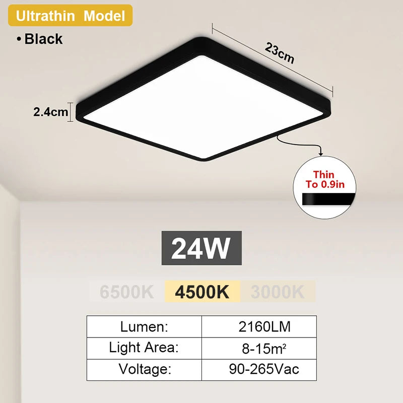 23/30cm Modern LED Ceiling Light Waterproof Dustproof Triple Proof for Kitchen Bedroom Bathroom Living Room Indoor Home Lighting
