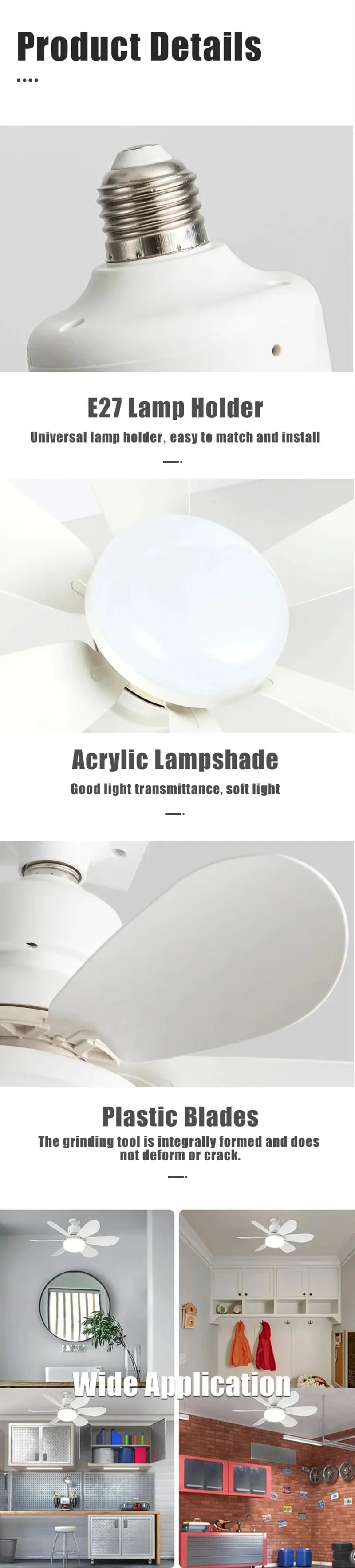 Smart 2 In 1 Ceiling Fan With Remote Control Dimming Energy-saving Lighting E27 Silence Fan Lights Bedroom Living Room Kitchen