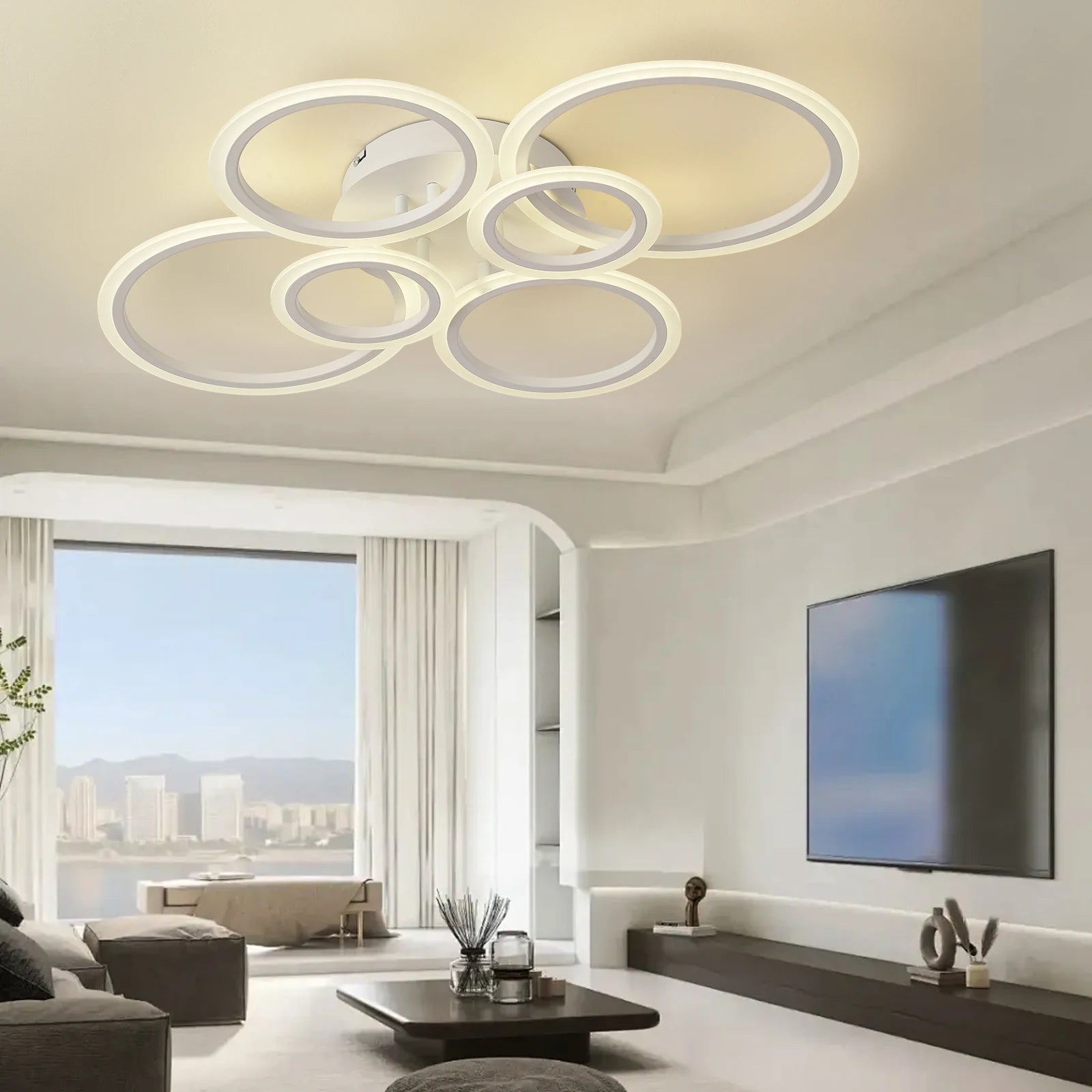 Led Low Noise Ceiling lamp Living Dining Table Room Bedroom Kitchen Lights Black White Home Decoration Lamps Fixtures