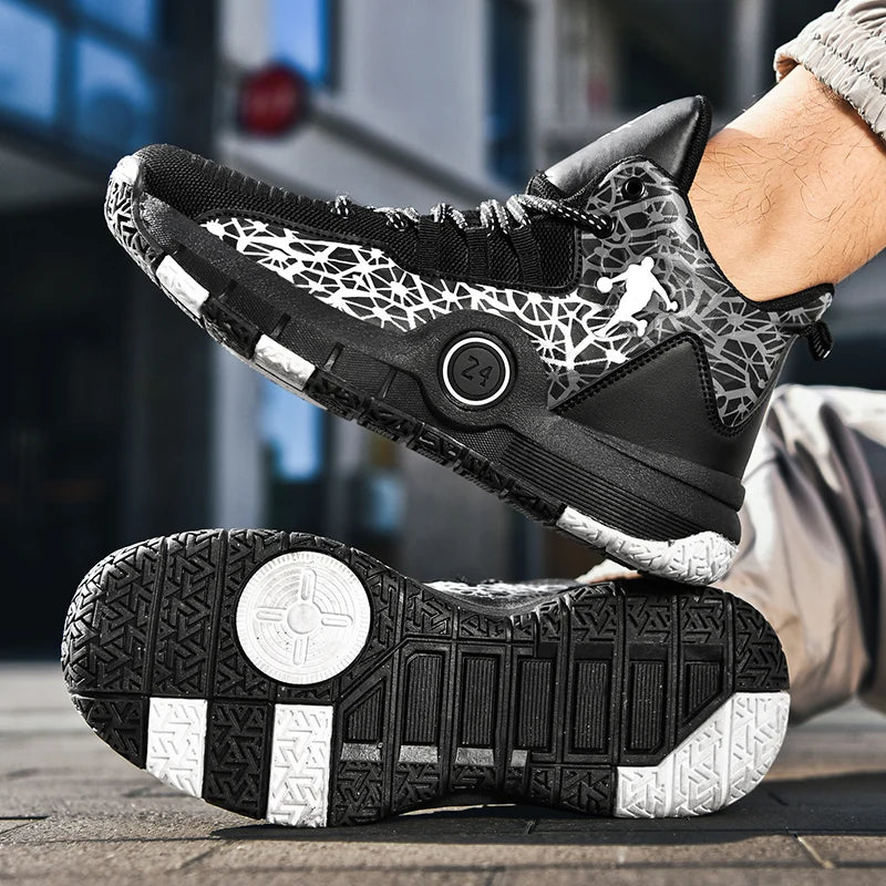 Basketball Shoes Men Field Training Non-slip High-top Luxyry Design Mesh Breathable Sneakers Pro Original Kids Basketball Boots