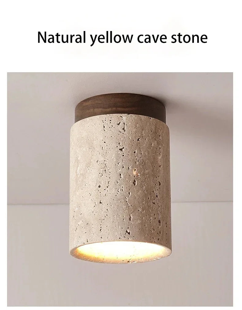 Modern Stone Travertine Ceiling Lamp Bedroom Corridor Flush Mounted Foyer Hallway Staircase Indoor Lighting Fixture Decoration