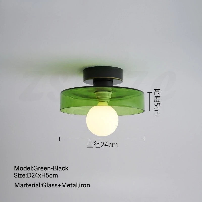 Vintage Glass LED Ceiling Light Indoor Aisle Corridor Hallway Lighting for Living Room Dining Room Bedroom Modern Ceiling Lamps