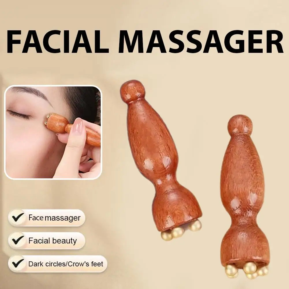 Facial massager tool Lotus Seedpod Shape Massager Sandalwood Face Eye Massage Tools Gua Sha Face Skin Care Massage Sticks