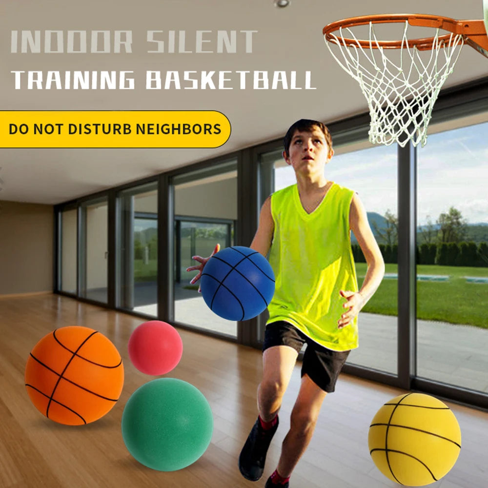 Indoor Silent Basketball with Non Slip Train Mat Foam Basketball Quiet Dribbling Indoor Training for Children No Noises At Home