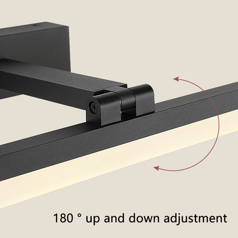 Modern Mirror Vanity Lamp Bathroom Wall Light 40cm/50cm/60cm/70cm/80cm/90cm LED Cloakroom Mirror Lights Gold Silver Black 220V