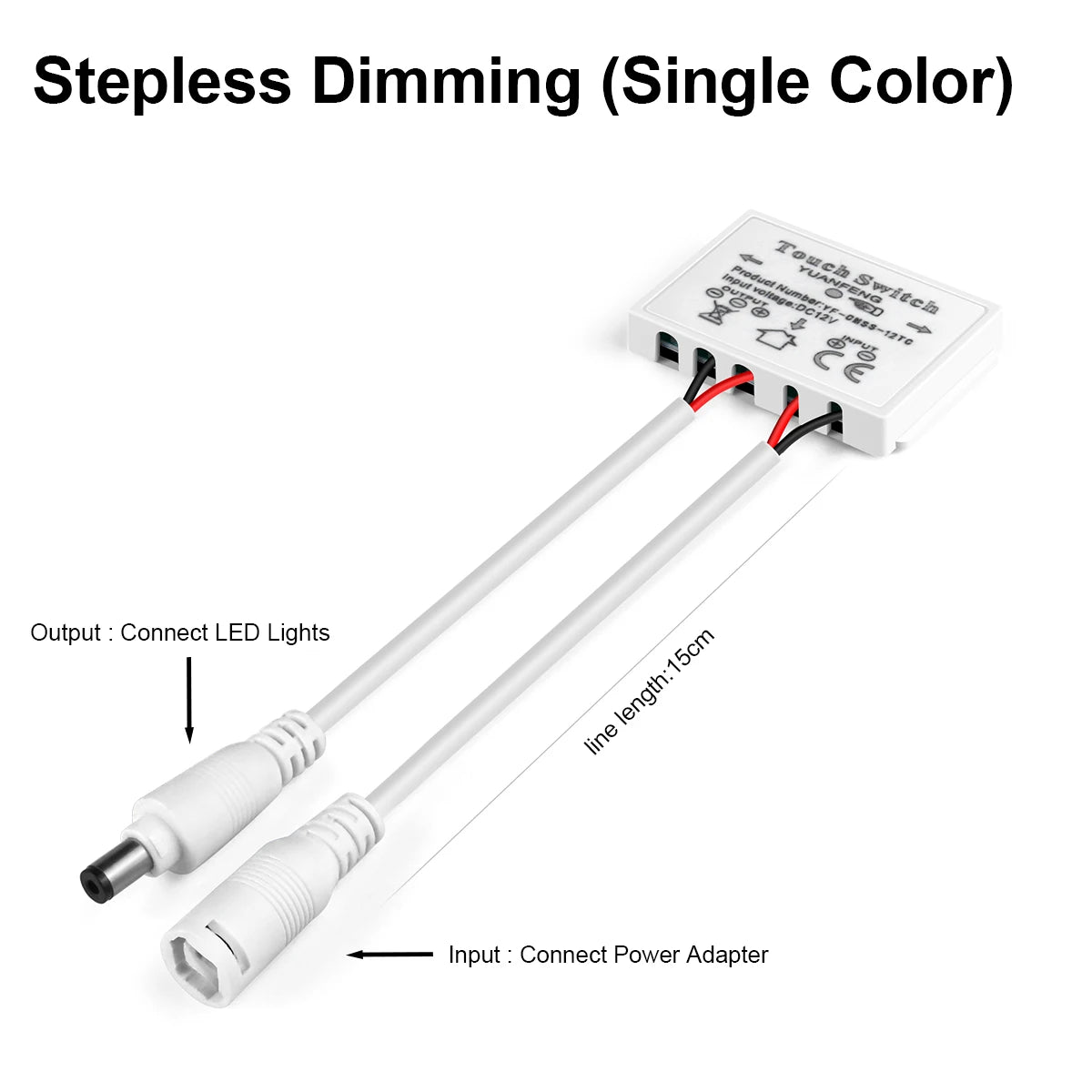 Dimmable Home Lighting Touch Switch 12V Bathroom Smart Mirror Touch Sensor Control Switch  CCT Adjustable Work With 1-5mm Glass