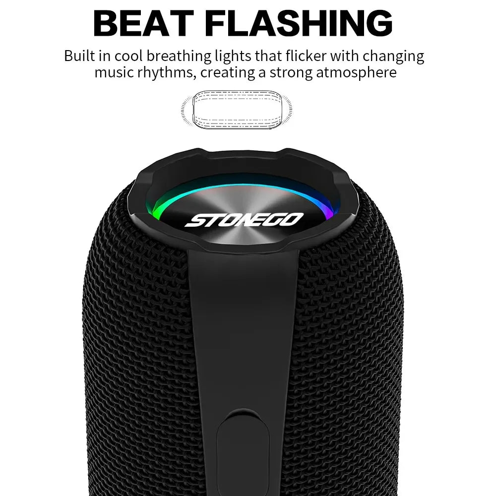Wireless Bluetooth Speakers Portable Punk Style Dual Speakers Transparent LED TWS Bass Diaphragm Sound