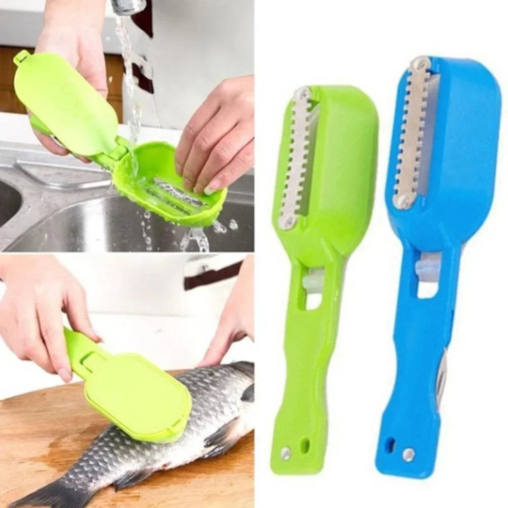 Fish Skin Brush Fast Fish Scale Remover Scraper Planer Tool Fish Scaler Fishing Knife Cleaning Kitchen Cooking Accessories