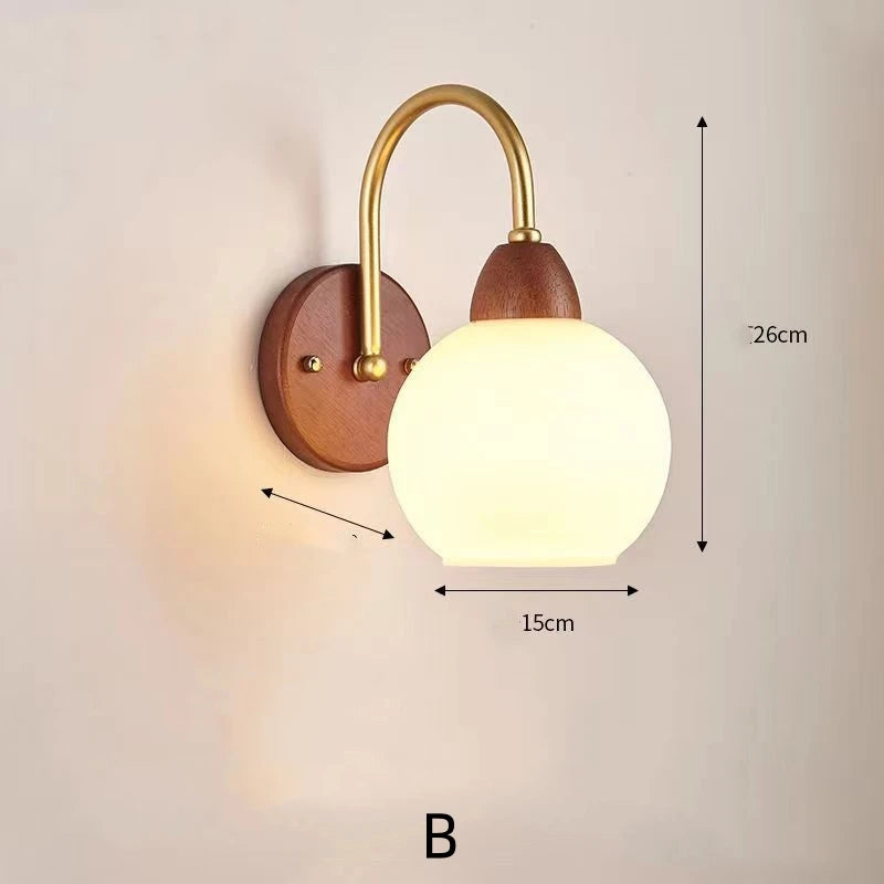 Modern Indoor Wall Light Lamp Suitable For Bedroom Bedside Living Room Home Decor Light Fixture Wooden Vintage LED Wall Lamps
