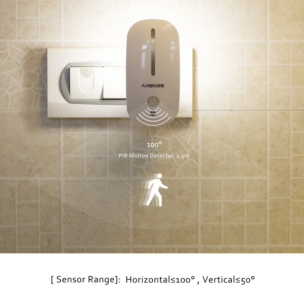Sensky Motion Sensor LED Night Light Eye Friendly Front Low Light and Bright Back Light Design Night Lights for Bathroom Hallway