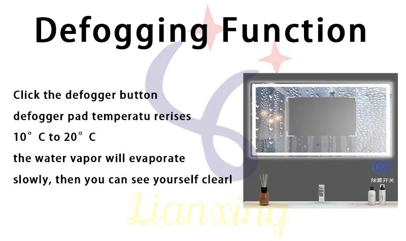 Strip light controller smart switch touch mirror dimmer 12W smart  touch sensor switch with Anti fog dual Touch Bathroom Mirror