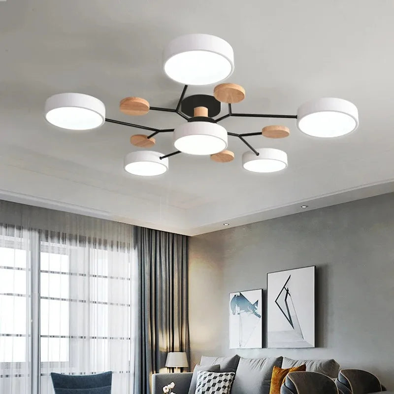 LED Chandelier with 3 Different Colors Suitable for Living Room Bedroom Hotel apartment Study Home Decoration Indoor Lighting