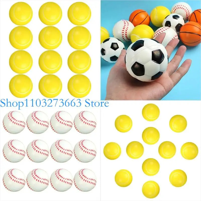 R6FE 12Pcs Small Foam Tennis Soft and Safe Sport Equipment for Boy Girls Playing Time Soft Sponge Foam Tennis