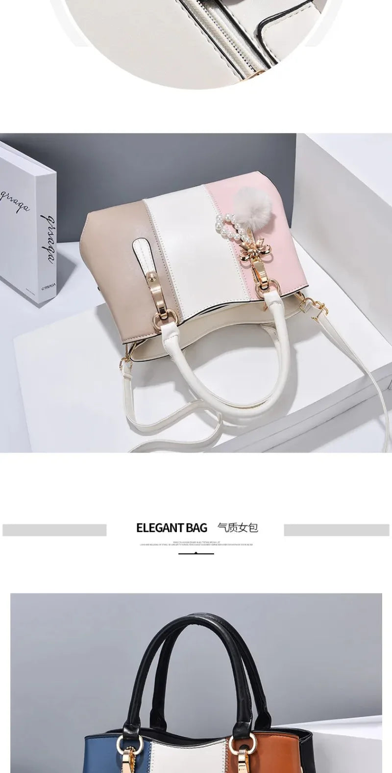 New Fashion Hit Color Ladies Handbag All-Match Hair Ball Pendant Womens Shoulder Messenger Bag European Beauty Bag Bolsos Mujer