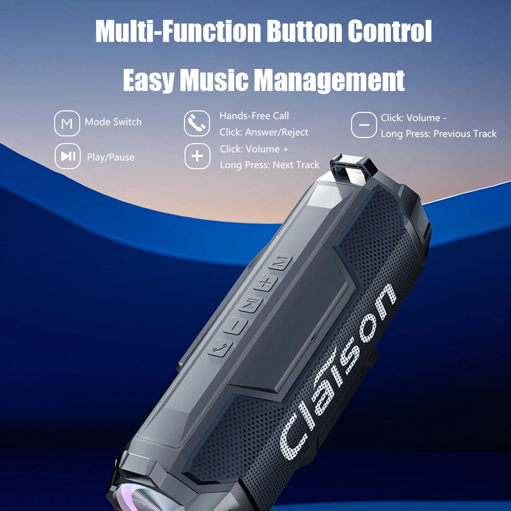 CLAISON Bluetooth 5.3 Speaker | Hi-Fi Deep Bass Waterproof & Long Battery Portable Outdoor Speaker