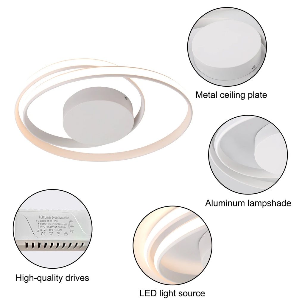 Modern Ceiling Light LED Chandelier Lamp Luminaire Living Dining Room Lighting Acrylic Surface Mounted Home Decor Indoor Fixture