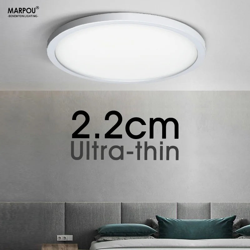2.2cm Ultra Thin Ceiling Light 6W 9W 13W 18W 24W 110V 220V  Luster Home Appliances Indoor Decoration Bedroom Living Room Kitchen
