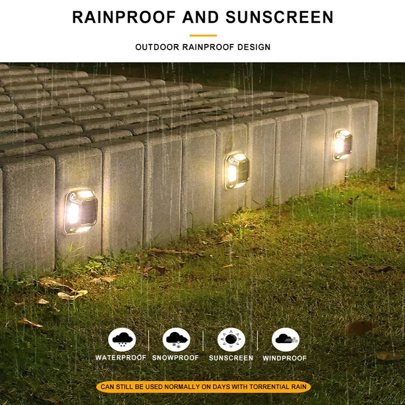 Solar ground Lights Outdoor Waterproof LED Wall Lights Driveway Markers Step Lights for Sidewalk Stair Pathway Walkway Yard