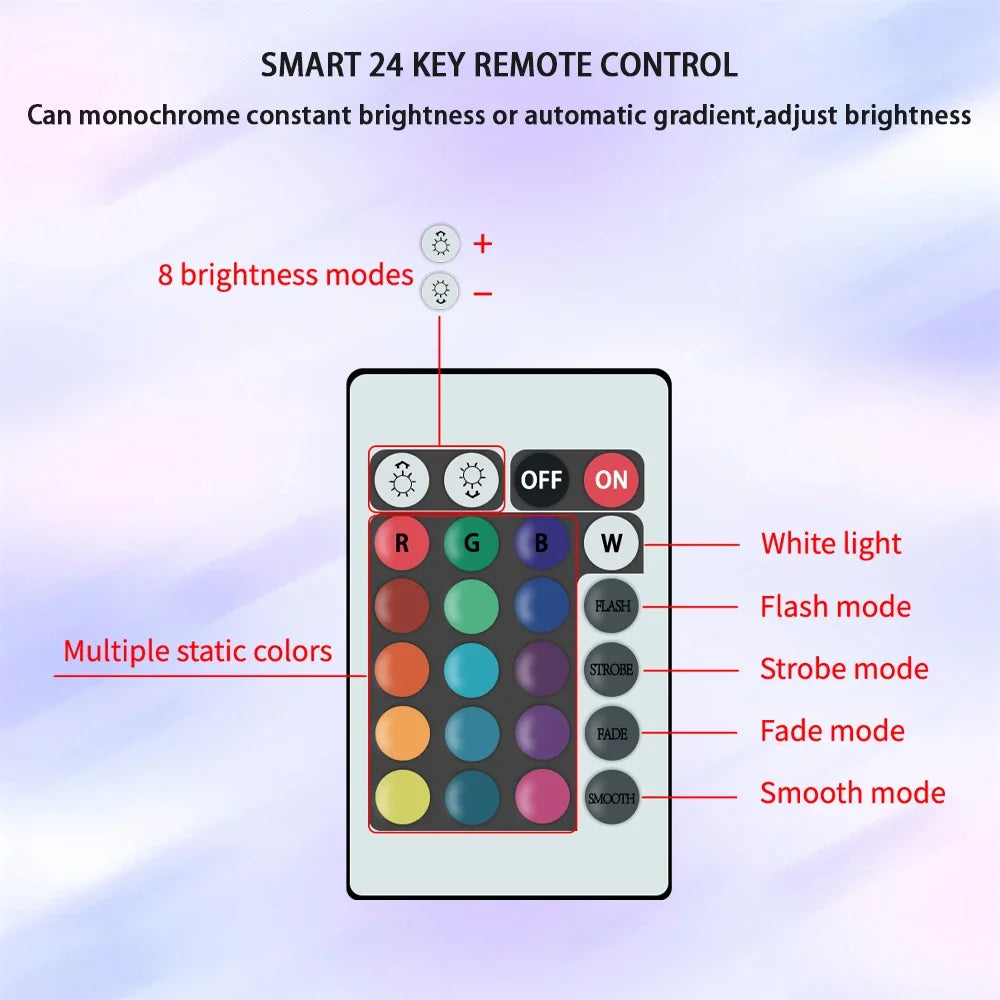 Smart RGBW LED Bulb Spotlight E27  B22  with Infrared Remote Control Suitable for Colorful Home Lighting