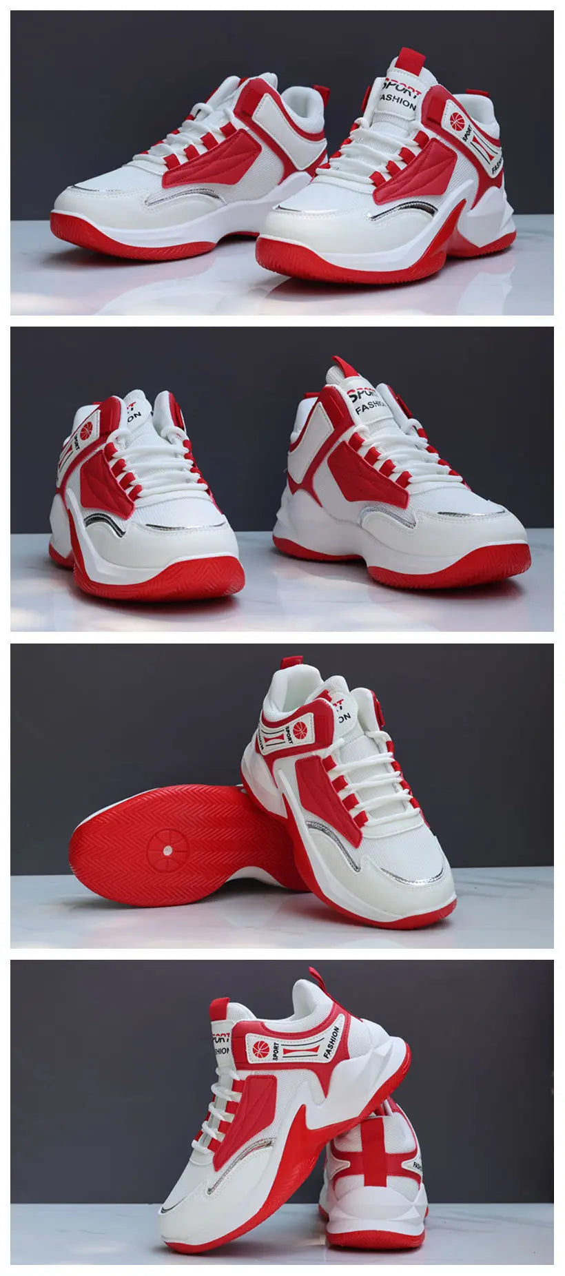Men's Breathable Basketball Shoes Sport Outdoor Sneakers Cushioning Basketball Sneakers Men's High-top Breathable Athletic Shoes