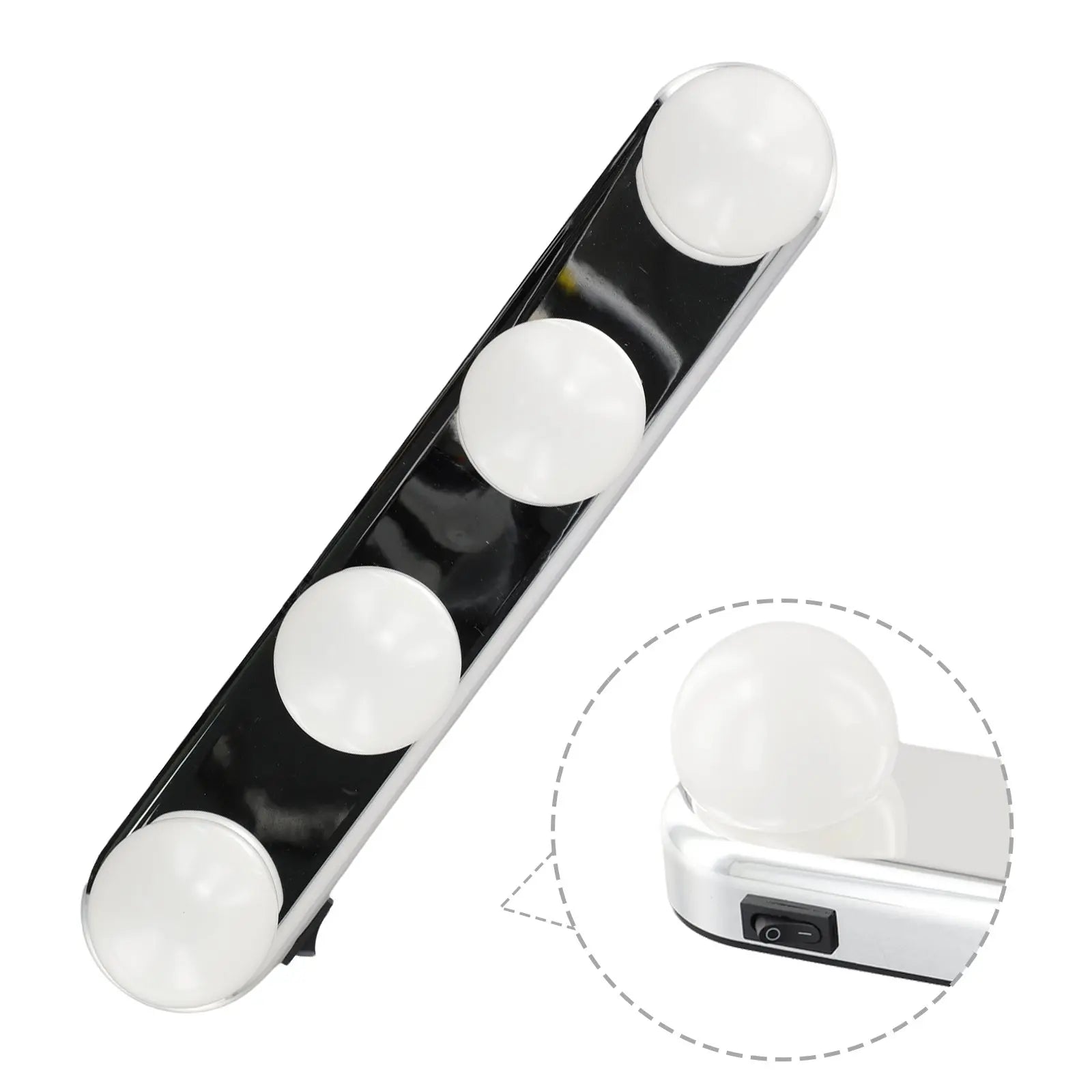 Vanity Lights For Mirror Lighted Makeup Vanity Mirror Dimmable Lights 4 LED Lamps Suction-Cup Mounting Bathroom For Tabletop