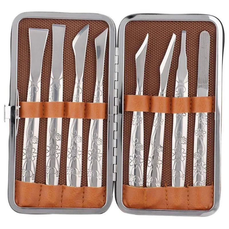 Professional Stainless Steel Manicure Pedicure Tools Set Nail Clipper Feet Scraper for Dead Skin Removal