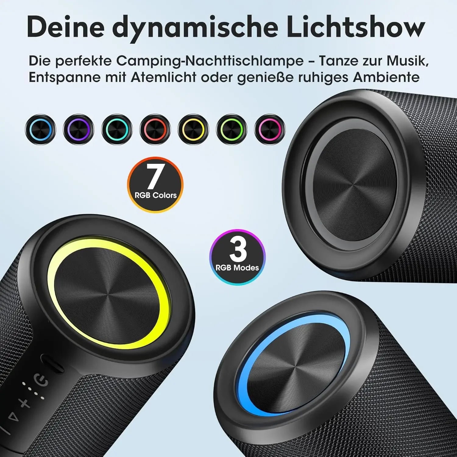 OHAYO Bluetooth Speaker Wireless with Stereo Sound, 15W Bluetooth 5.3 Speaker with TWS Pairing, AUX & USB Input, IPX7 Waterproof