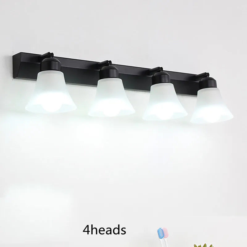 Modern Wall Mirror Light for Bathroom Dressing Room 3/4/5 Lights Silver Wall Lamp Glass Lampshade E27 Indoor Decoration Lighting
