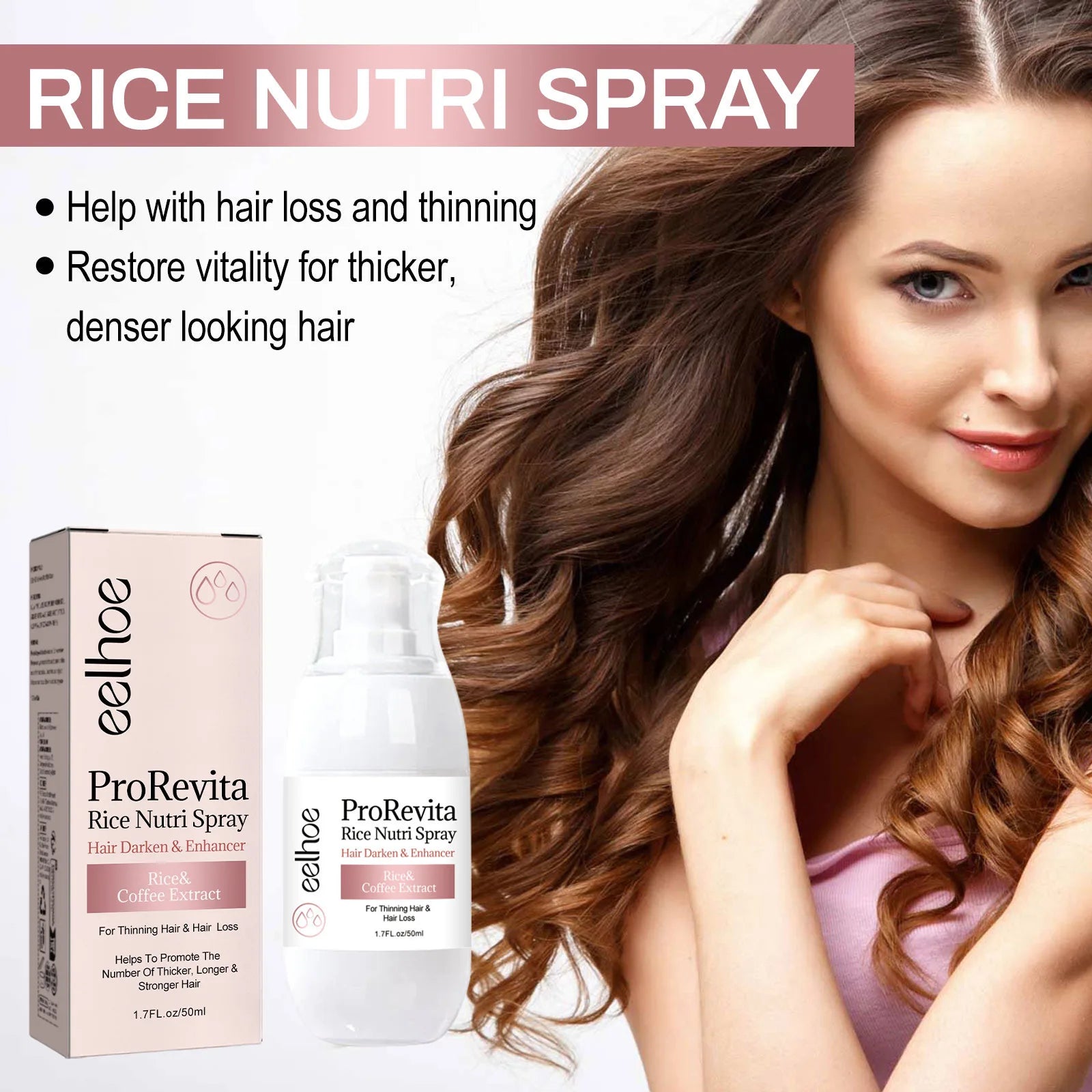 Rice Hair Care Spray Strong Hair Moisturizing Scalp Supple Nourishing Lustrous Moisturizing Hair Care