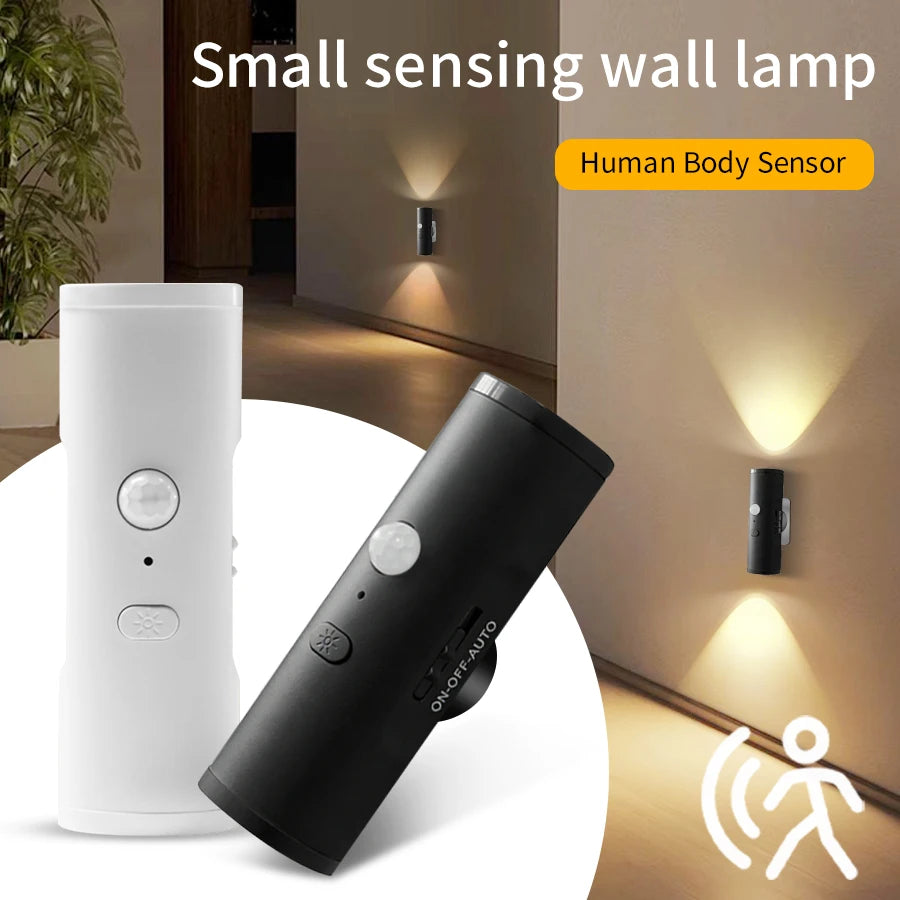 Motion Sensor Night Light Magnetic Up and Down Glowing Wall Lamp Rechargeable Night Lamp Closet Stairs Corridor Bedroom Decor
