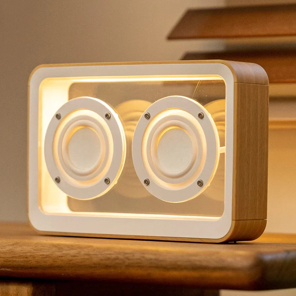 Creative Transparent Bluetooth Speaker with Dual Horn Clear Sound Quality Desktop Decoration Home Mini Audio Reading Light
