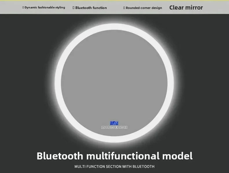 Led Mirror with Light Vanity Mirror 19.5 Inch Smart Round Mirror Bathroom Mirror Anti-fog Makeup Wall Hanging Bathroom Bathroom