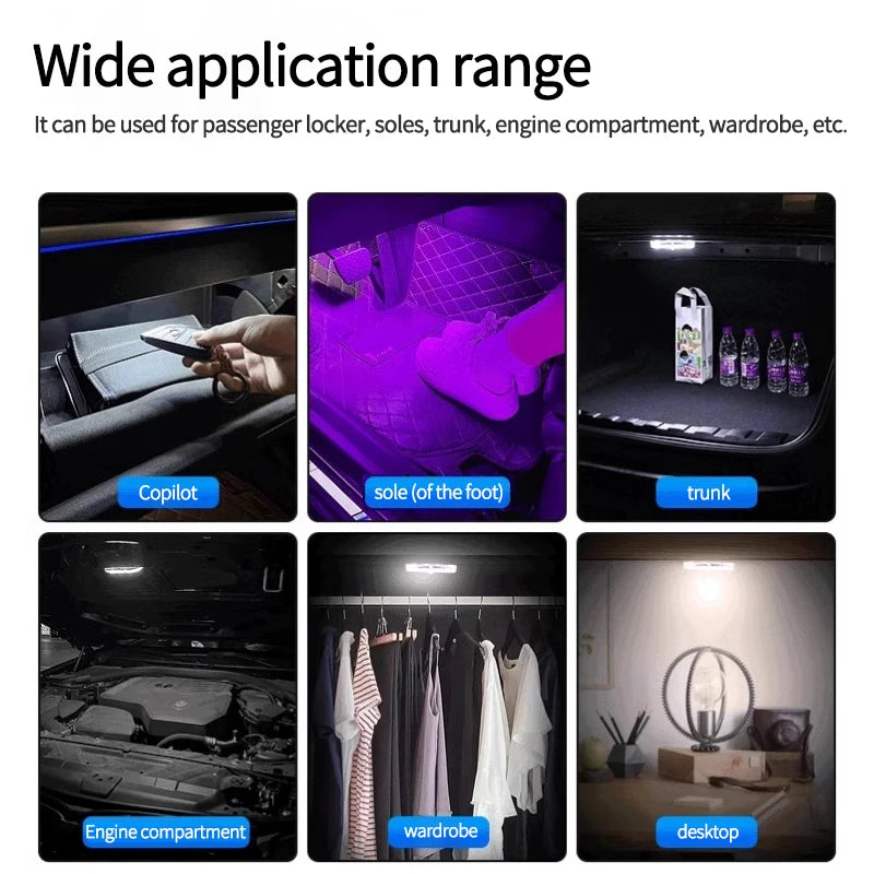 Motion Sensor Led Light 650mAH USB Rechargeable Automatic Induction Sensing Light Wireless Foot Lamp for Car Trunk Door