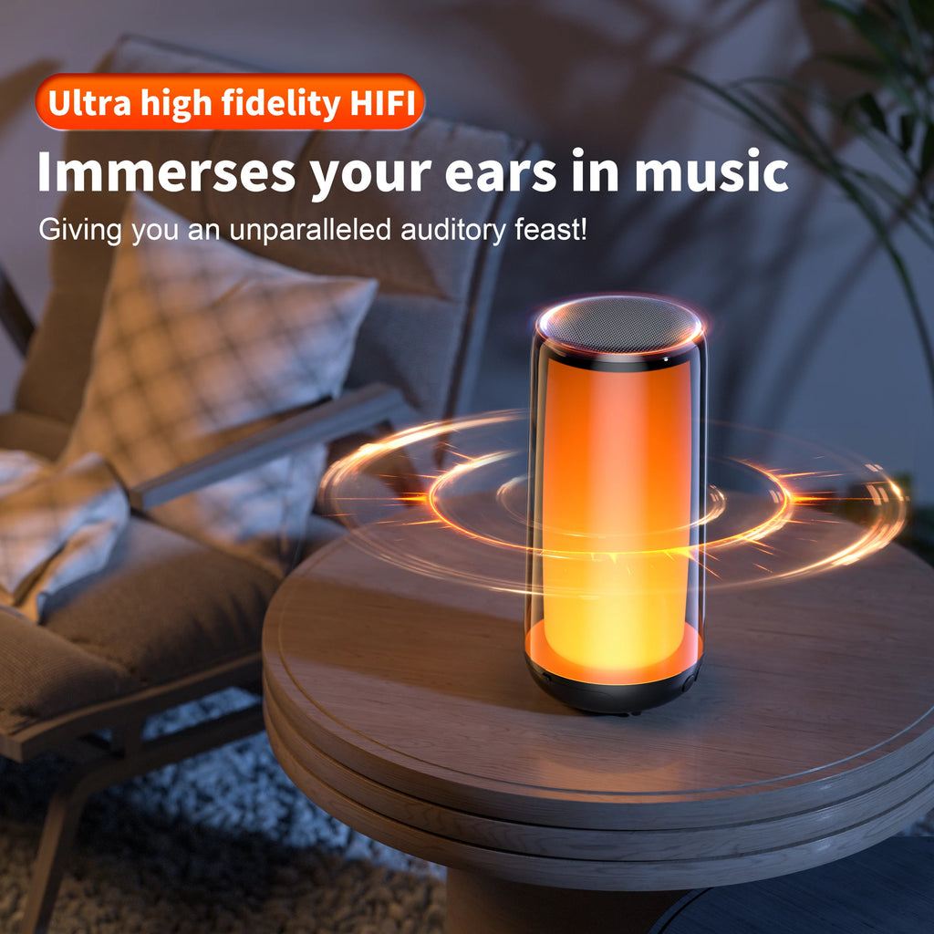 Bluetooth Speaker 12 kinds color lights Night Light Atmosphere Lamps 57MM Loudspeaker QERE Portable Speaker Dolby Cinema Soun