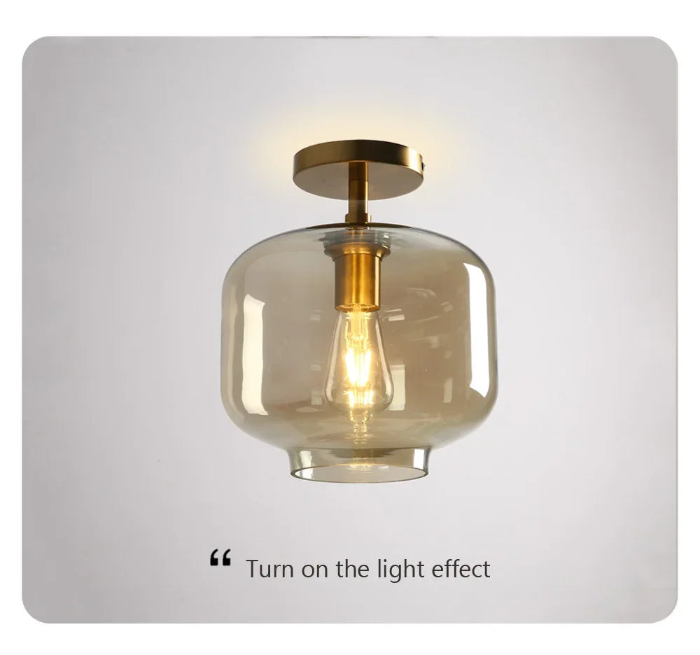 Modern LED Glass Ceiling Light Minimalist Cloakroom Balcony Bedroom Dining Room Lighting Hallway Lamp Indoor Lighting Lampara