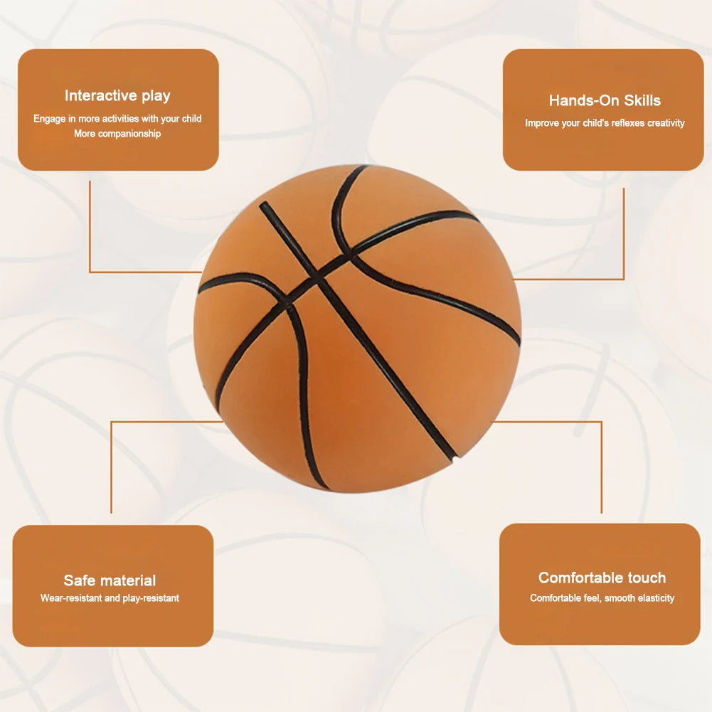 6cm Small Inflatable Basketball Rubber Mini Sports Basketball  Soft High Bouncy Decompression Ball Family Parent-Child Games