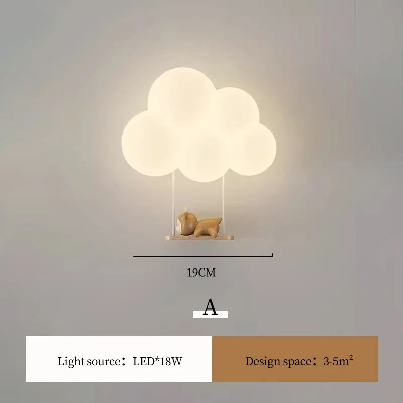 Modern Cute Cartoon LED Wall Lamps Art Creative Animals Balloons Lights for Chidren's Bedroom Living Room Home Decor Chandeliers