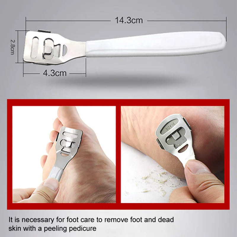 Dead Skin Foot Care Tool Foot Scraper Scraper Pedicure Knife Shovel Silvery Cutting Stainless Steel Convenient Useful Leather