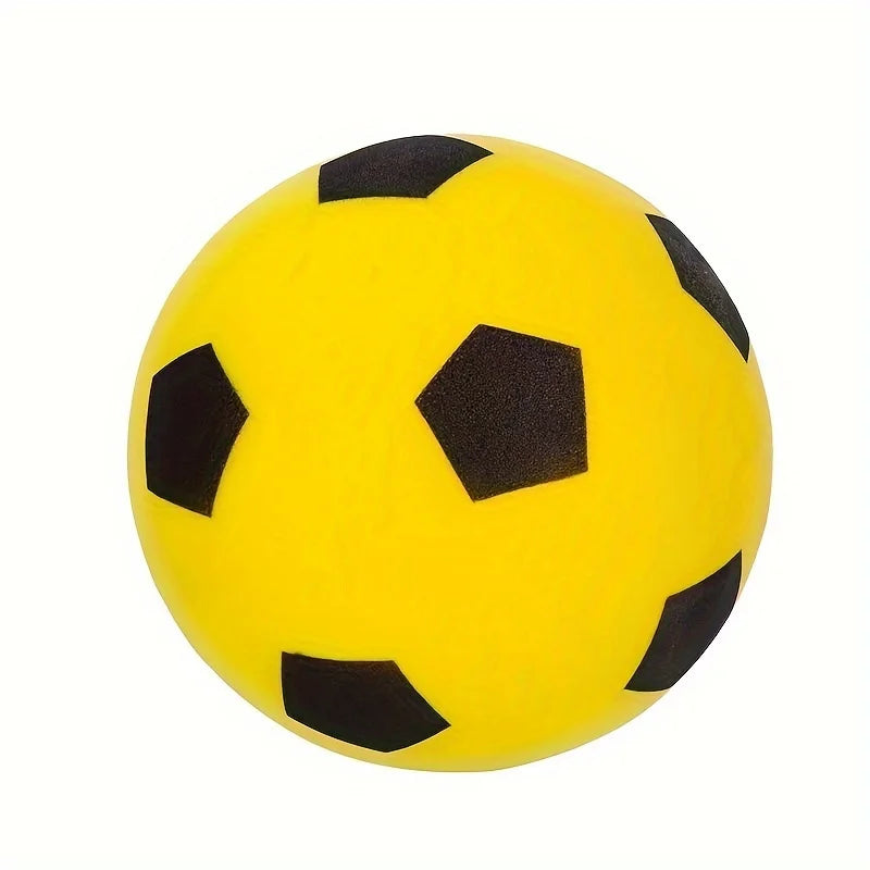 Silent 5-Size Indoor Solid Sponge Soccer Ball | Manual Sewing, Faux Leather, Mixed Color, Suitable for Adults